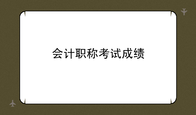 会计职称考试成绩