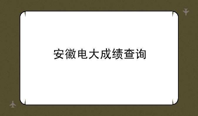 安徽电大成绩查询