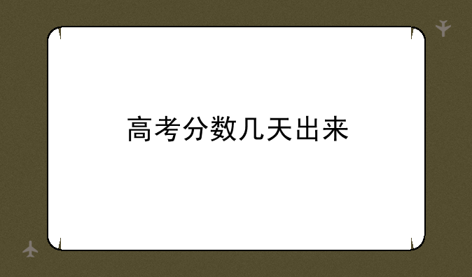 高考分数几天出来