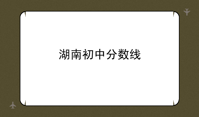 湖南初中分数线