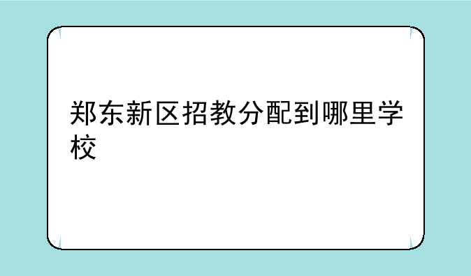 郑东新区招教分配到哪里学校