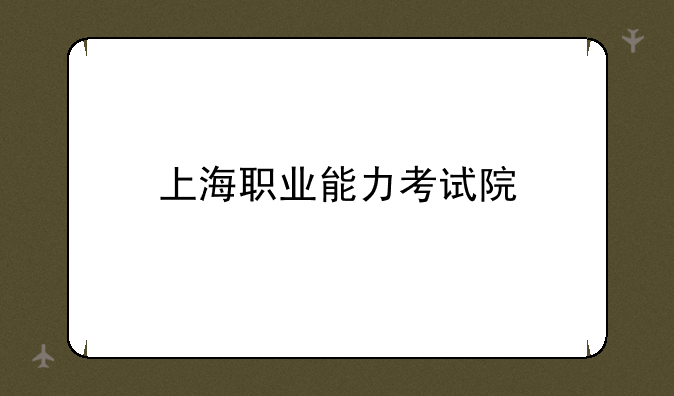上海职业能力考试院