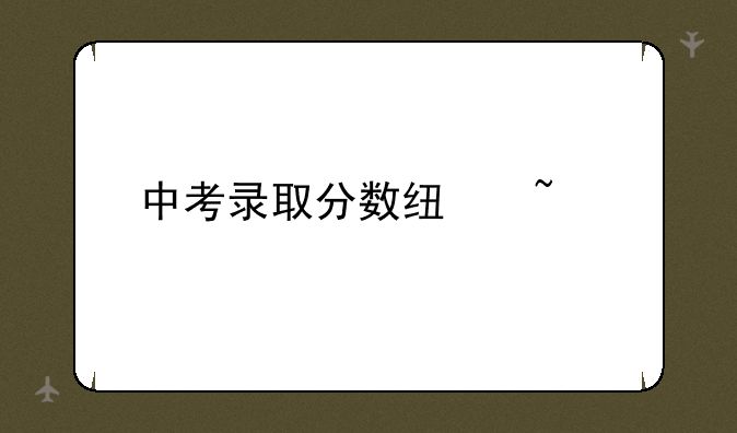 中考录取分数线查询