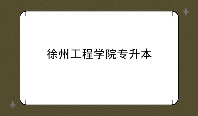 徐州工程学院专升本