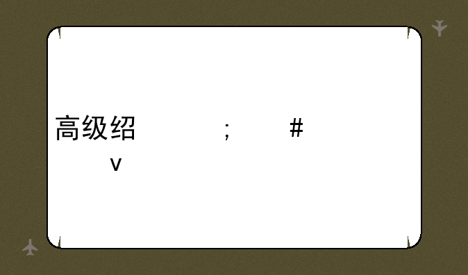 高级经济师评审条件