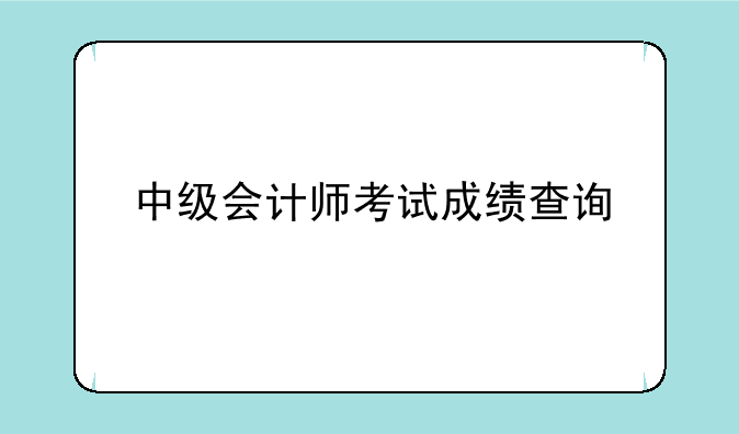 中级会计师考试成绩查询