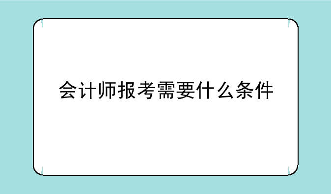 会计师报考需要什么条件