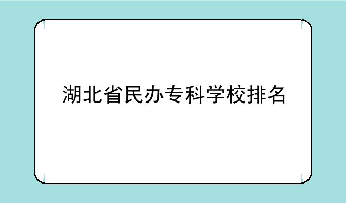 湖北省民办专科学校排名