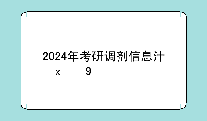 2024年考研调剂信息汇总__20年研究生调剂时间